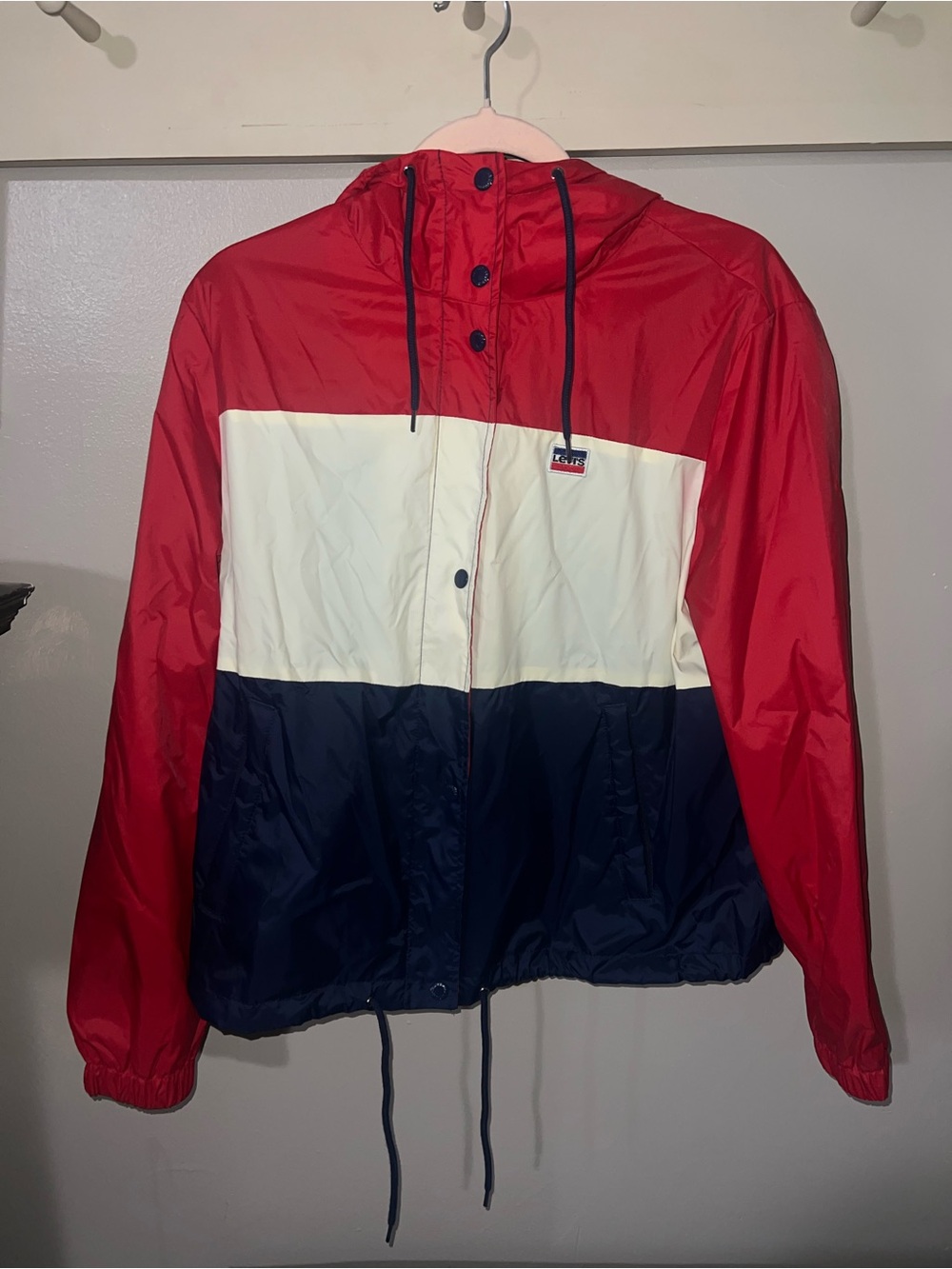 Levi’s Colorblock Hooded Windbreaker - Red, White & Navy